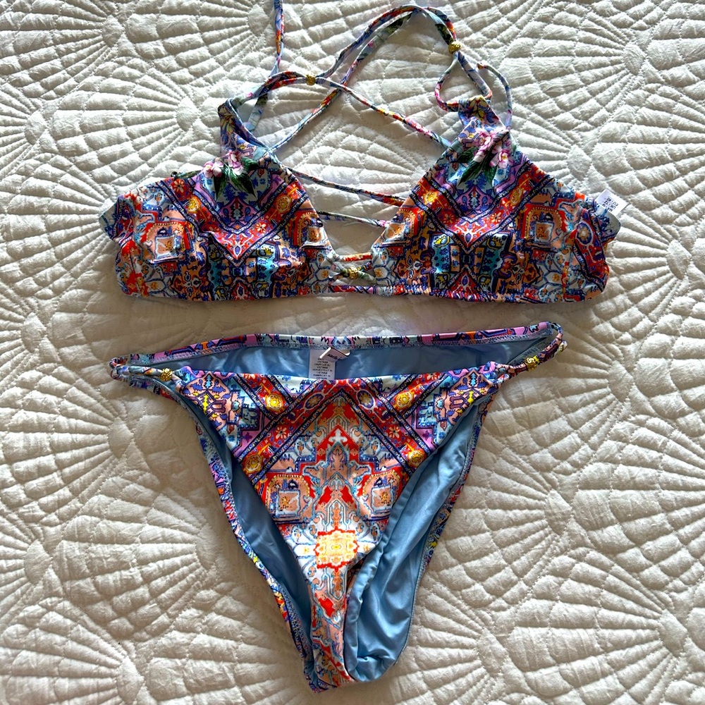 Nannette Lepore Festival cross back Bikini